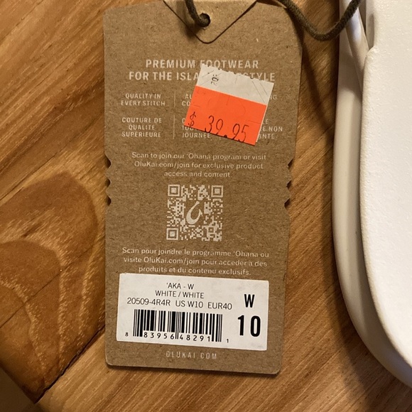 NWT Olukai Women’s White Aka Beach Sandal, Size 10 - Picture 6 of 14